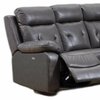 Homeroots 160 x 38 x 40 in. Modern Dark Gray Leather Sectional Sofa with Power Recliners 343955